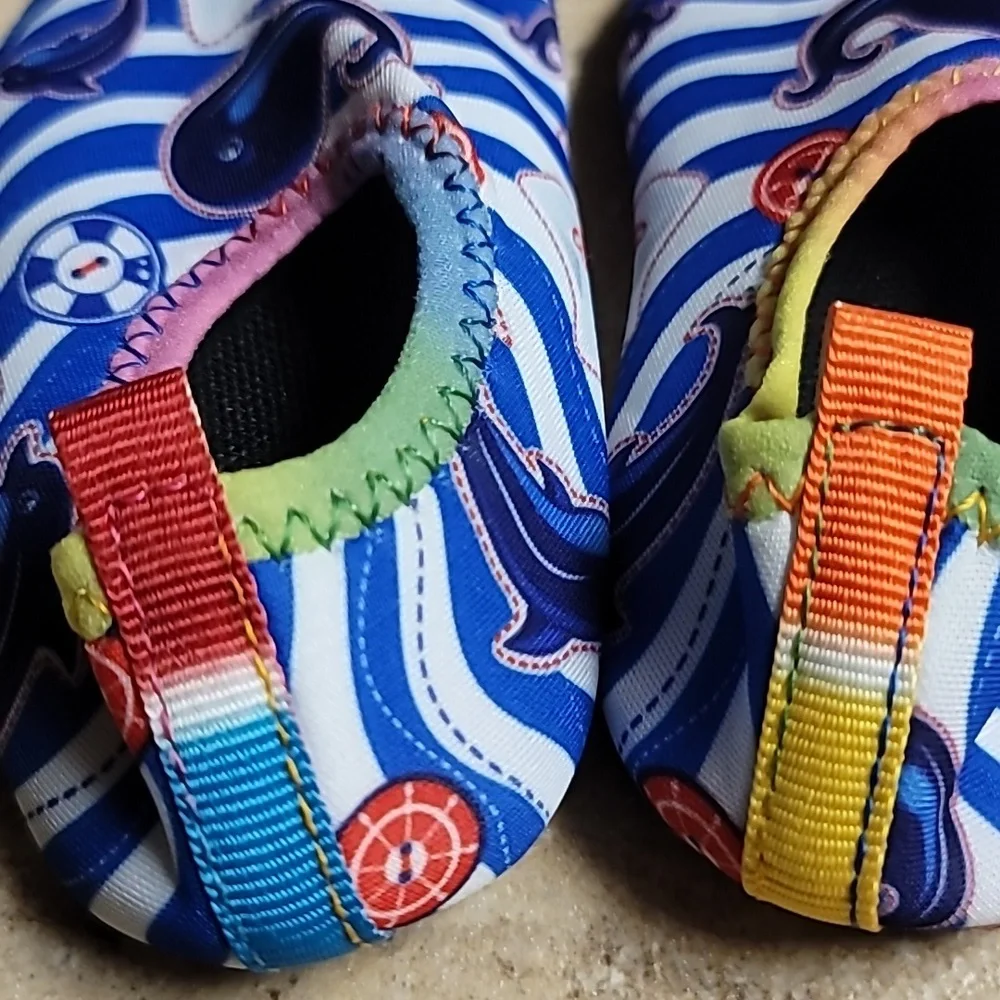 Water/Multi-Purpose Non-Slip Rubber Bottom Unisex Whale Slipon Shoes for Toddler
